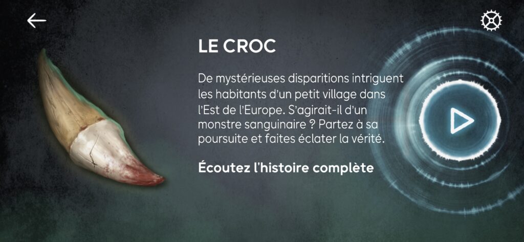 Le Croc, dans l'application Echoes
