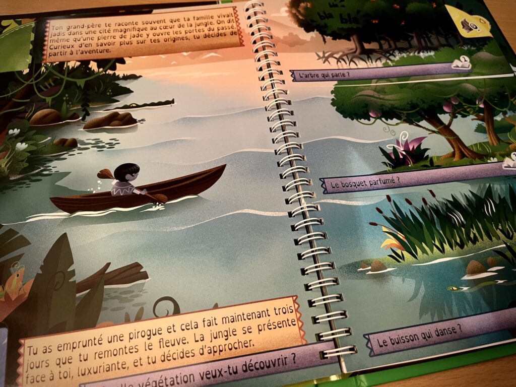 Le livre-jeu Au Cœur de la Jungle débute par une balade en pirogue.