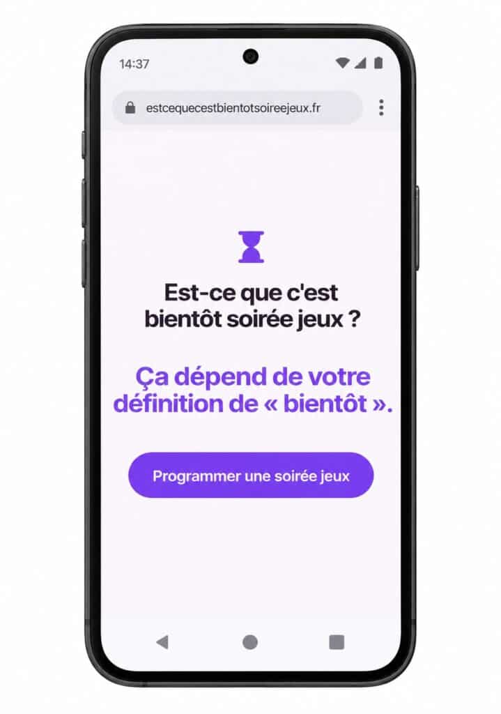 Programmez votre propre soirée jeux simplement en rajoutant une date et une heure.